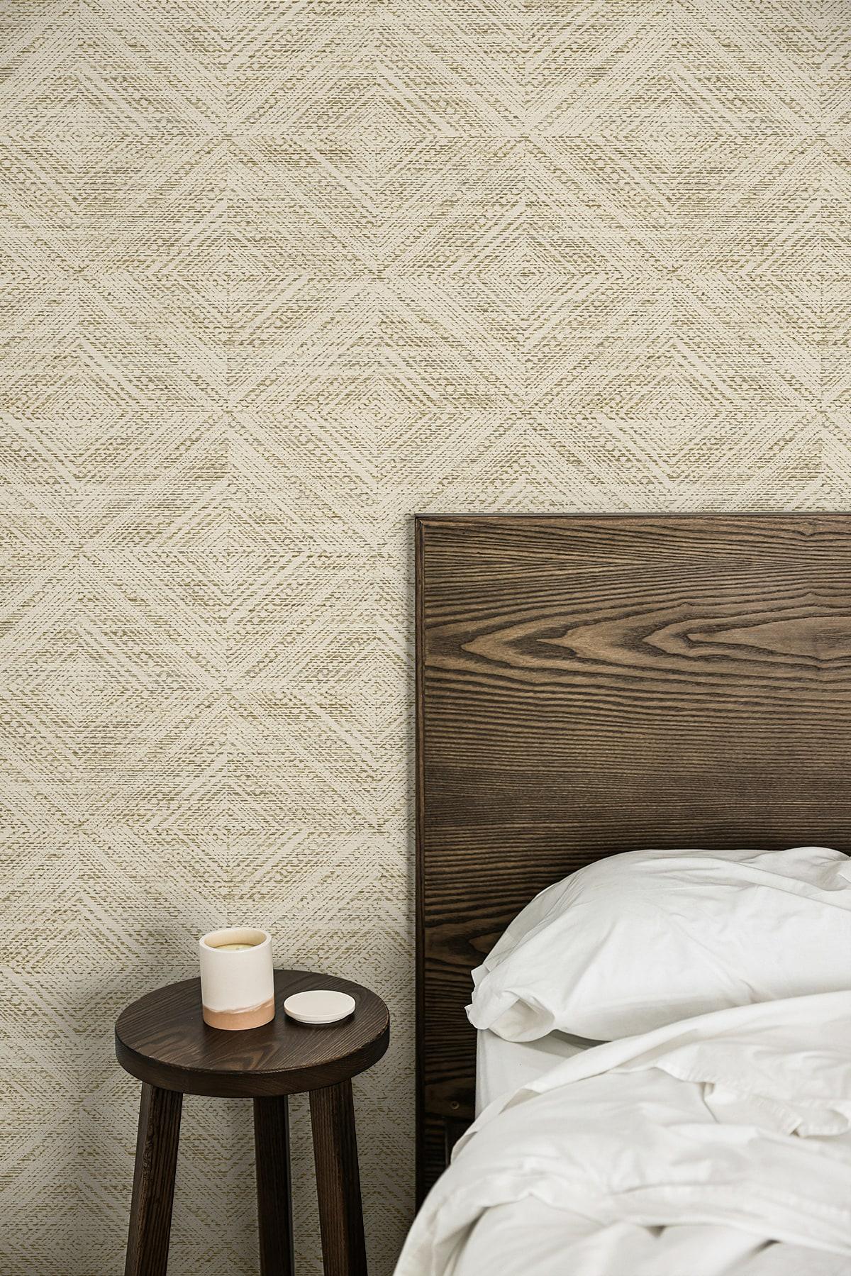 Seabrook Leigh Diamond Cappuccino Wallpaper