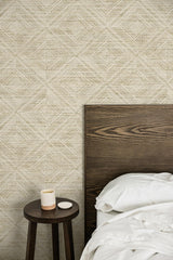 Seabrook Leigh Diamond Cappuccino Wallpaper