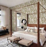 Seabrook Pendelton Oro Wallpaper