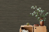 Seabrook Hollinwood Weave Coffee Wallpaper