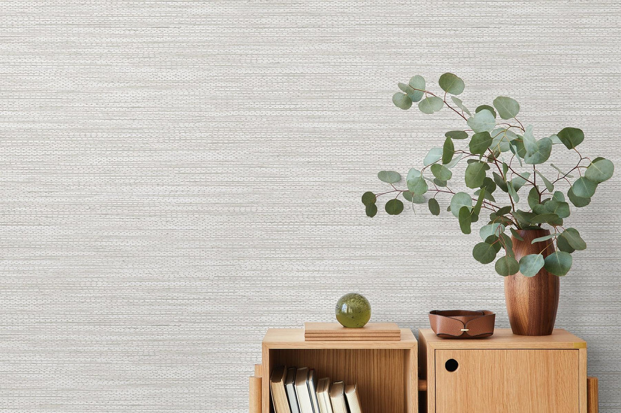 Seabrook Hollinwood Weave Ash Wallpaper