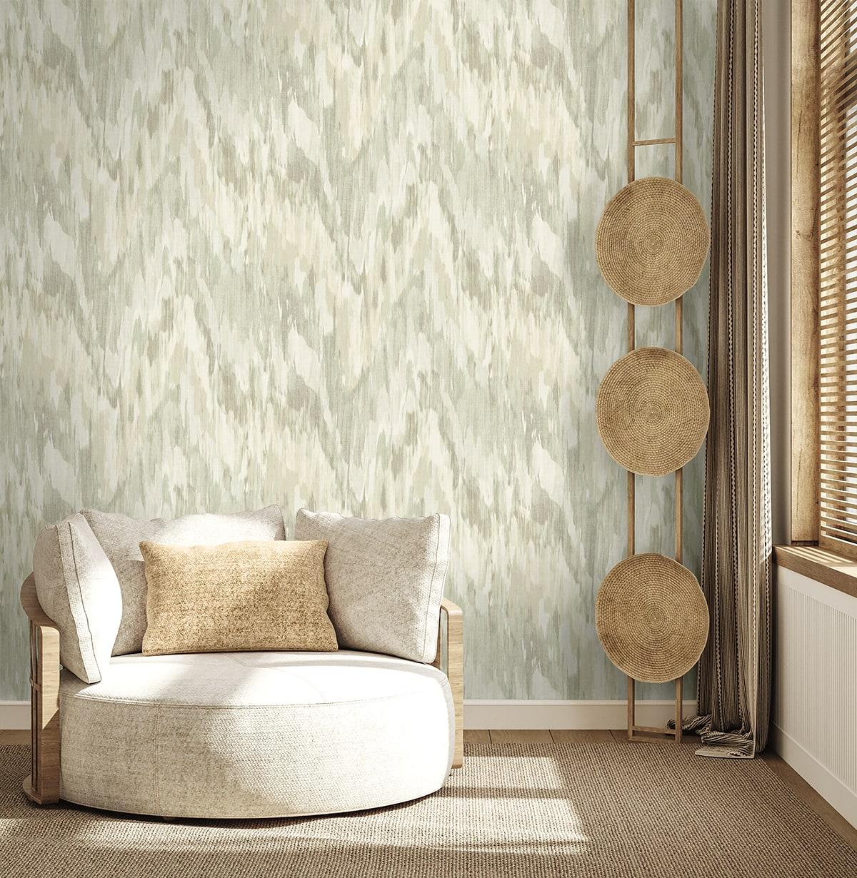 Seabrook Bowdon Watercolor Stringcloth Reed Wallpaper