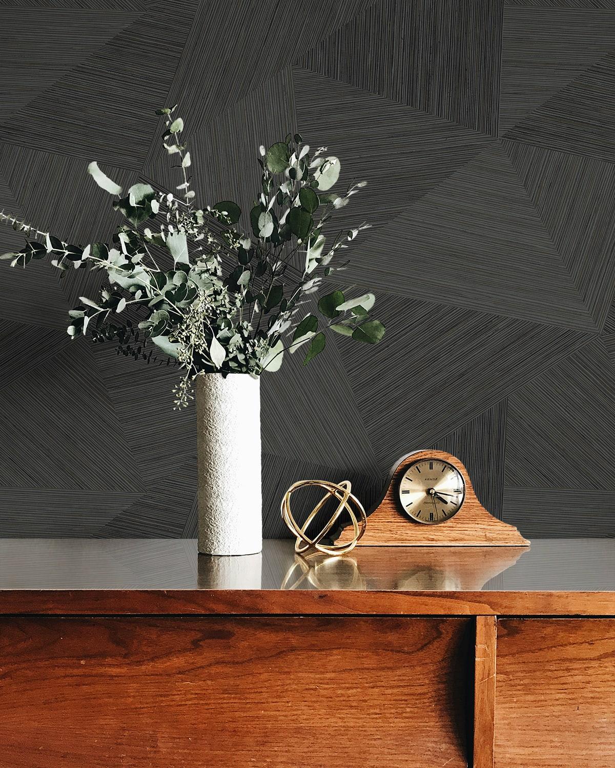 Seabrook Middleton Charcoal Wallpaper