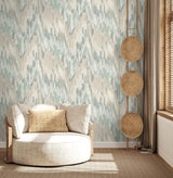 Seabrook Bowdon Watercolor Stringcloth Clover Wallpaper