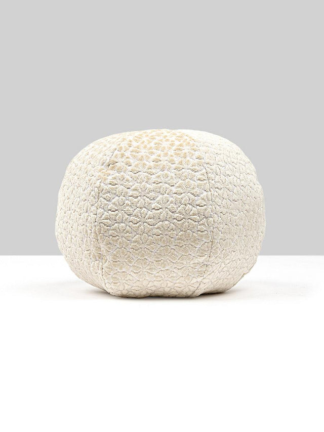 Scalamandre Petal Velvet 12 Dia - Ivory Decorative Pillow