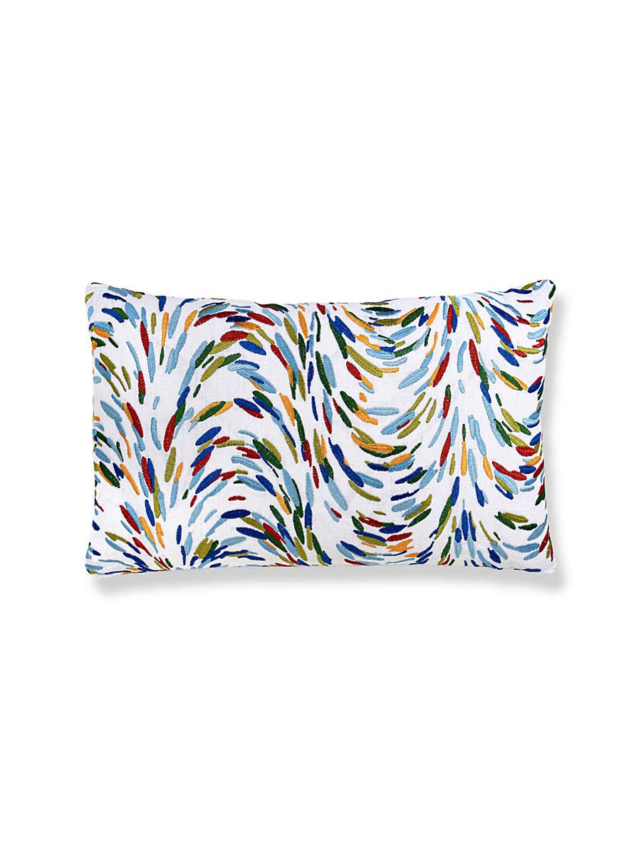 Scalamandre Fountain Embroidery 14 X 22 - Tropicalblue Decorative Pillow