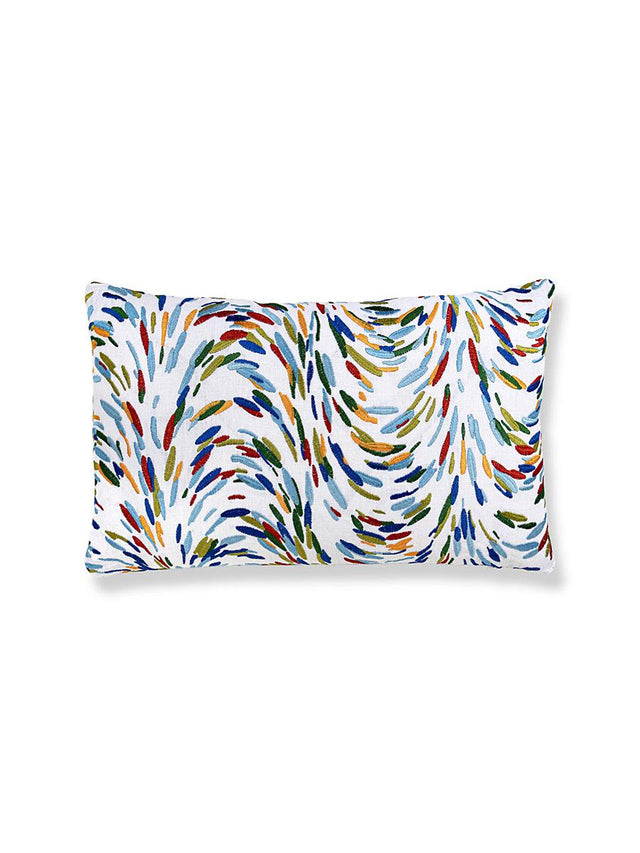 Scalamandre Fountain Embroidery 14 X 22 - Tropicalblue Decorative Pillow
