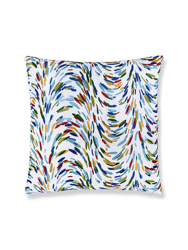 Scalamandre Fountain Embroidery 22 X 22 - Tropicalblue Decorative Pillow