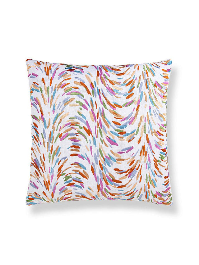 Scalamandre Fountain Embroidery 22 X 22 - Peach Decorative Pillow