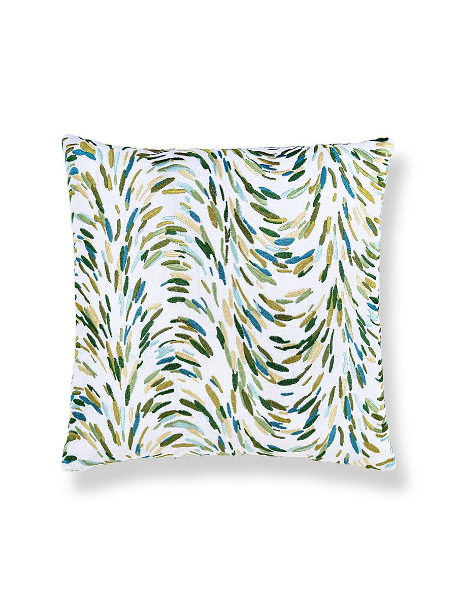 Scalamandre Fountain Embroidery 22 X 22 - Leaf Decorative Pillow