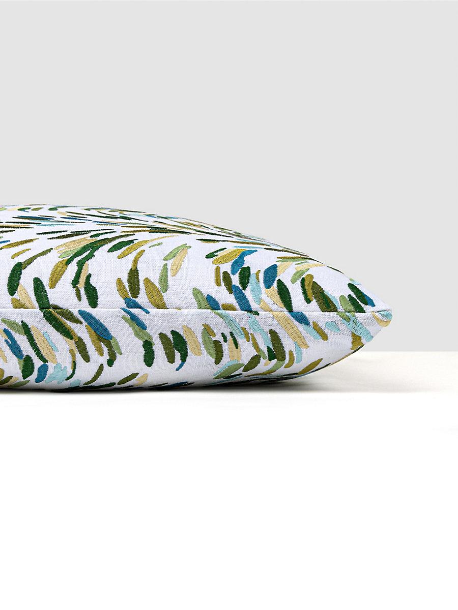 Scalamandre Fountain Embroidery 22 X 22 - Leaf Decorative Pillow