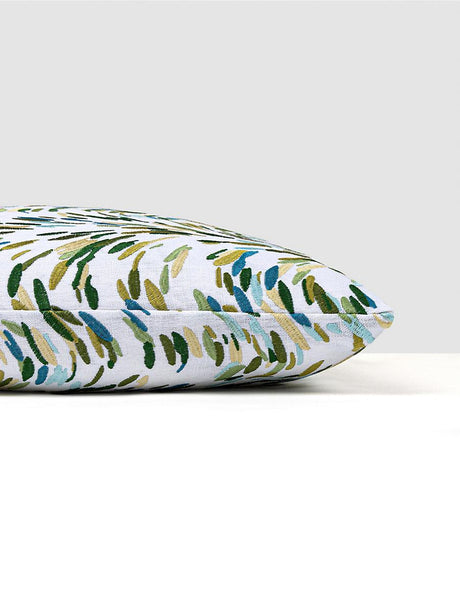 Scalamandre Fountain Embroidery 22 X 22 - Leaf Decorative Pillow