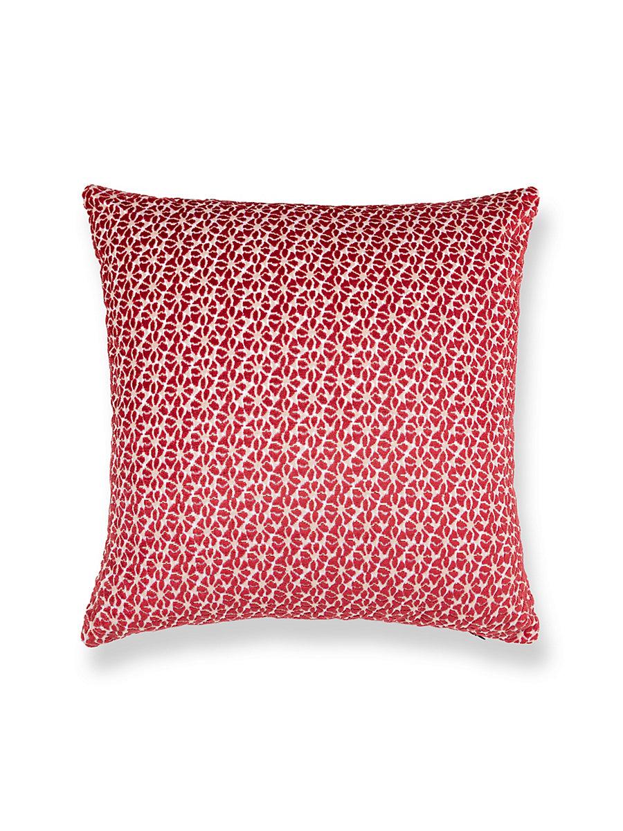 Scalamandre Petal Velvet 22 X 22 - Red Decorative Pillow