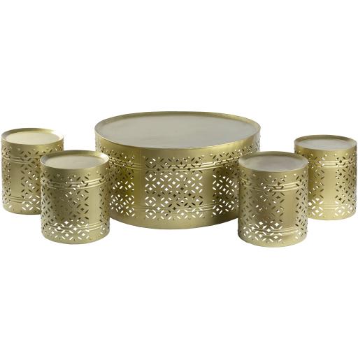 Surya Tanishq TAN-001 18"H x 35"W x 35"D, 16"H x 13"W x 13"D, 16"H x 13"W x 13"D, 16"H x 13"W x 13"D, 16"H x 13"W x 13"D Furniture Piece