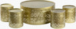 Surya Tanishq TAN-001 16"H x 13"W x 13"D; 18"H x 35"W x 35"D; 16"H x 13"W x 13"D; 16"H x 13"W x 13"D; 16"H x 13"W x 13"D Accent Table