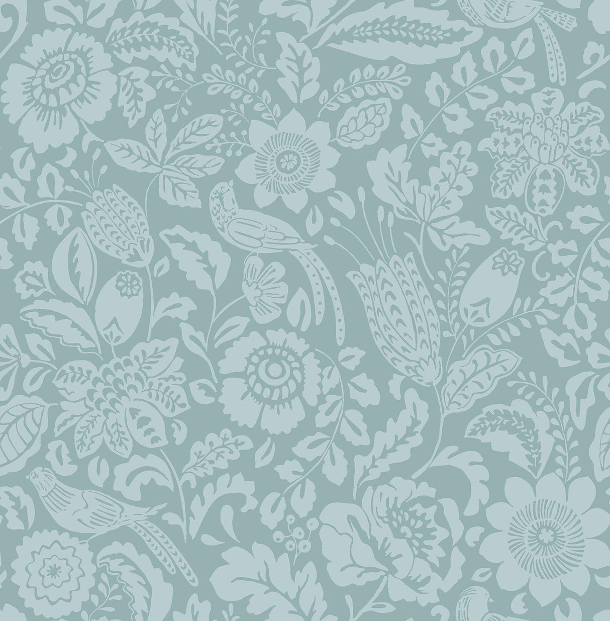 A-Street Prints Haberdashery Marta Teal Wallpaper