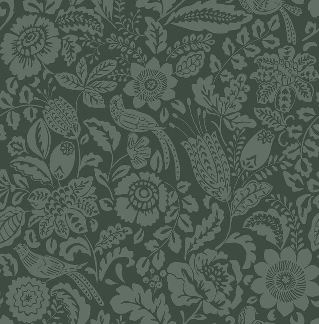 A-Street Prints Haberdashery Marta Green Wallpaper