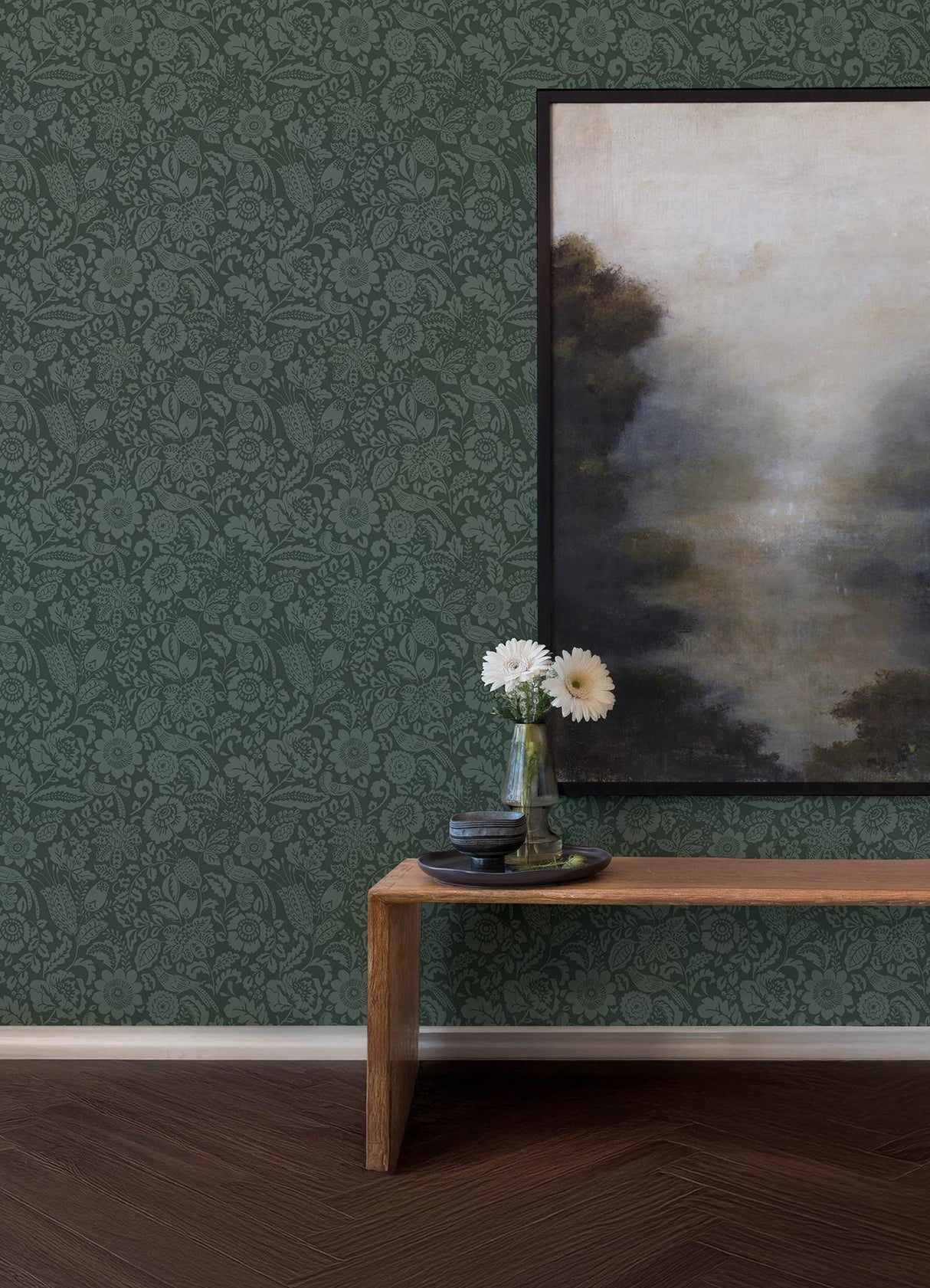 A-Street Prints Haberdashery Marta Green Wallpaper
