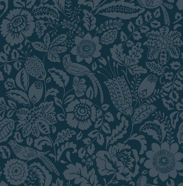 A-Street Prints Haberdashery Marta Navy Wallpaper