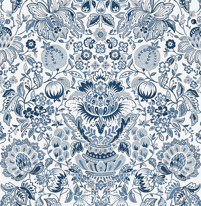 A-Street Prints Haberdashery Blanche Blue Wallpaper