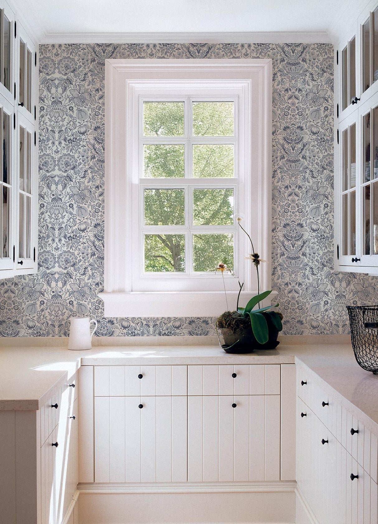 A-Street Prints Haberdashery Blanche Blue Wallpaper