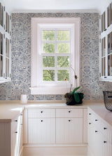 A-Street Prints Haberdashery Blanche Blue Wallpaper