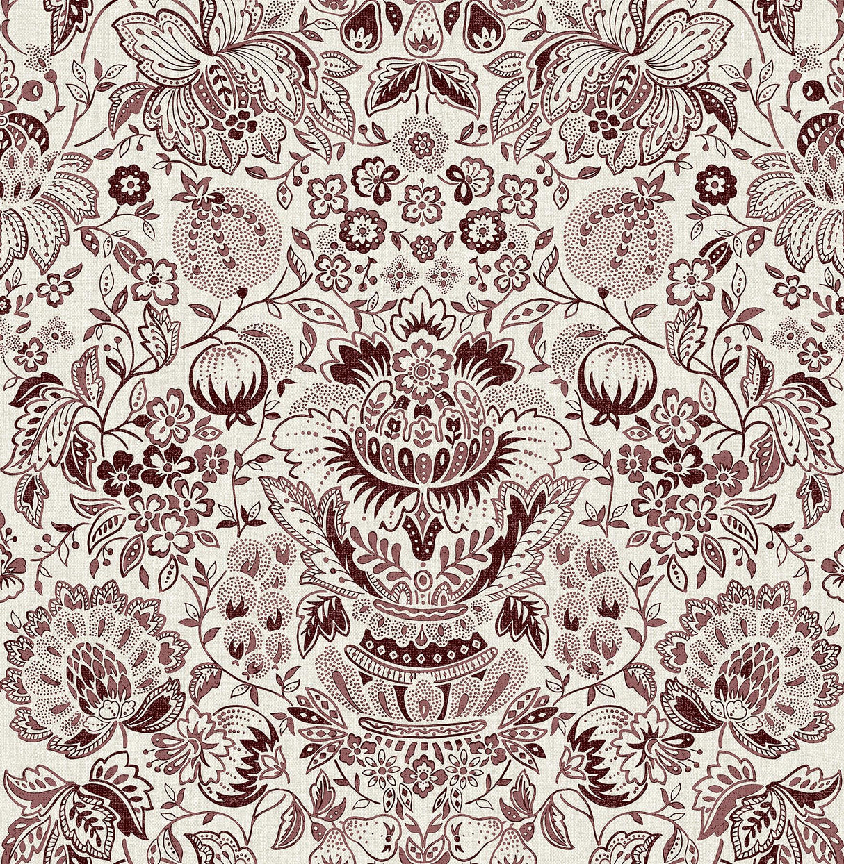 A-Street Prints Haberdashery Blanche Plum Wallpaper