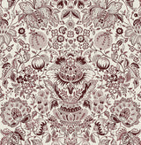 A-Street Prints Haberdashery Blanche Plum Wallpaper