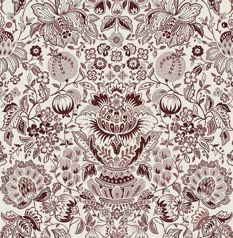 A-Street Prints Haberdashery Blanche Plum Wallpaper