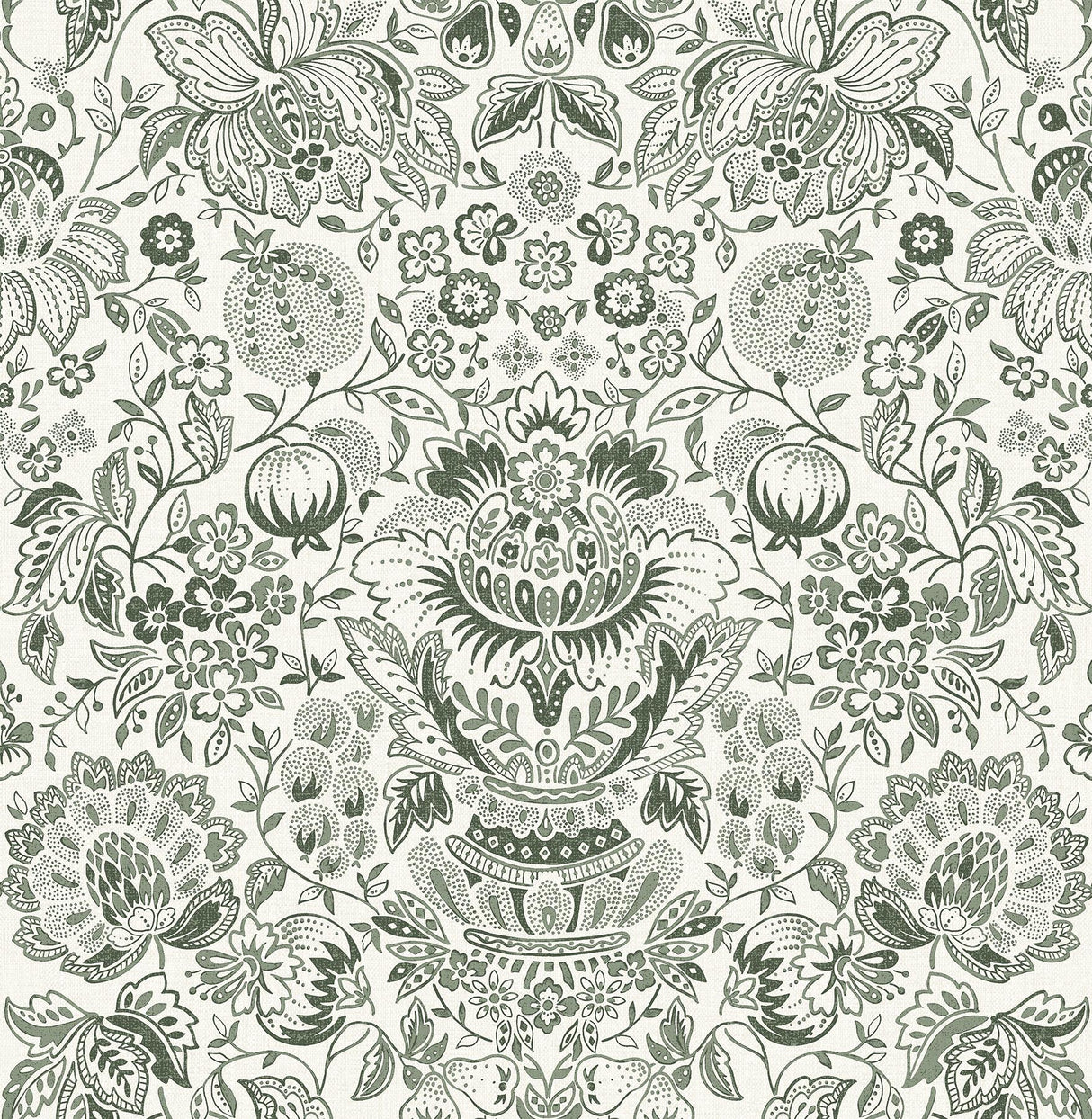 A-Street Prints Haberdashery Blanche Dark Green Wallpaper