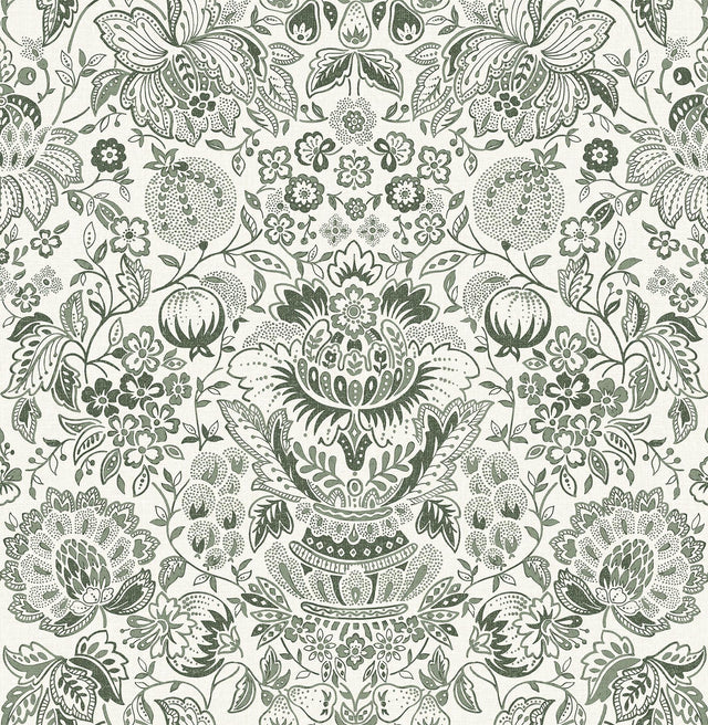 A-Street Prints Haberdashery Blanche Dark Green Wallpaper