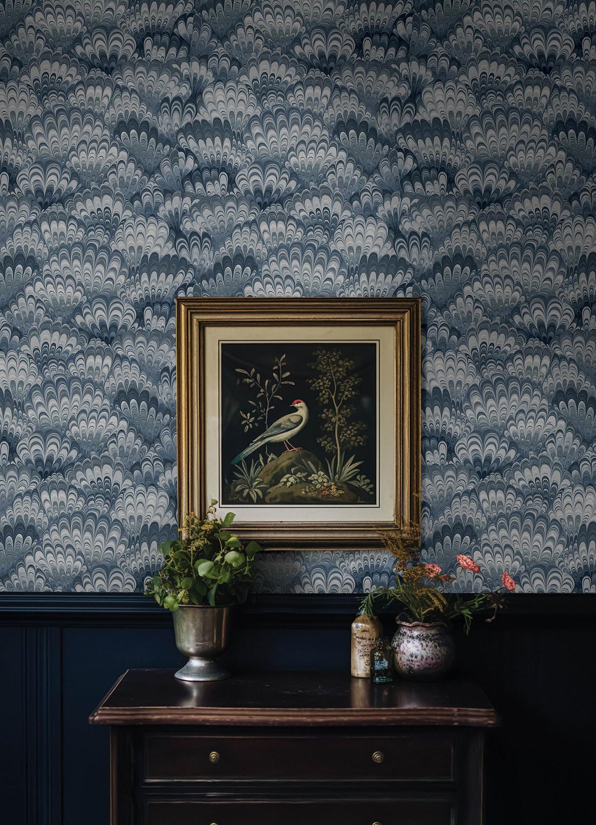 A-Street Prints Haberdashery Octavia Blue Wallpaper