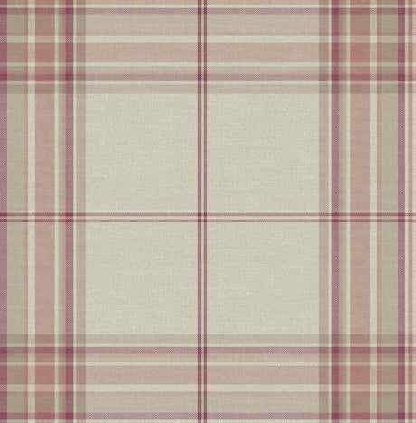 A-Street Prints Haberdashery Westley Magenta Wallpaper