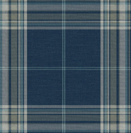 A-Street Prints Haberdashery Westley Navy Wallpaper