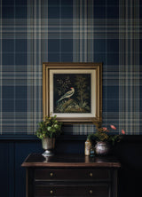 A-Street Prints Haberdashery Westley Navy Wallpaper