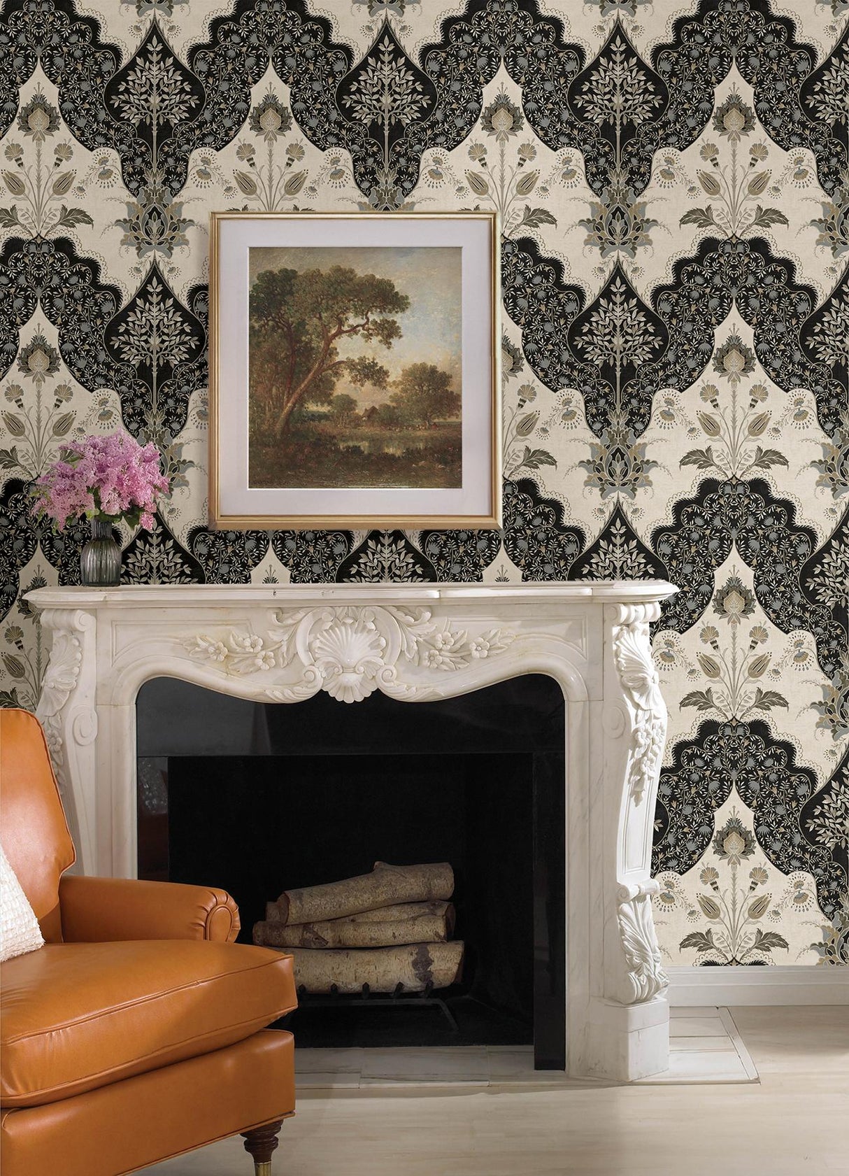 A-Street Prints Haberdashery Auden Black Wallpaper