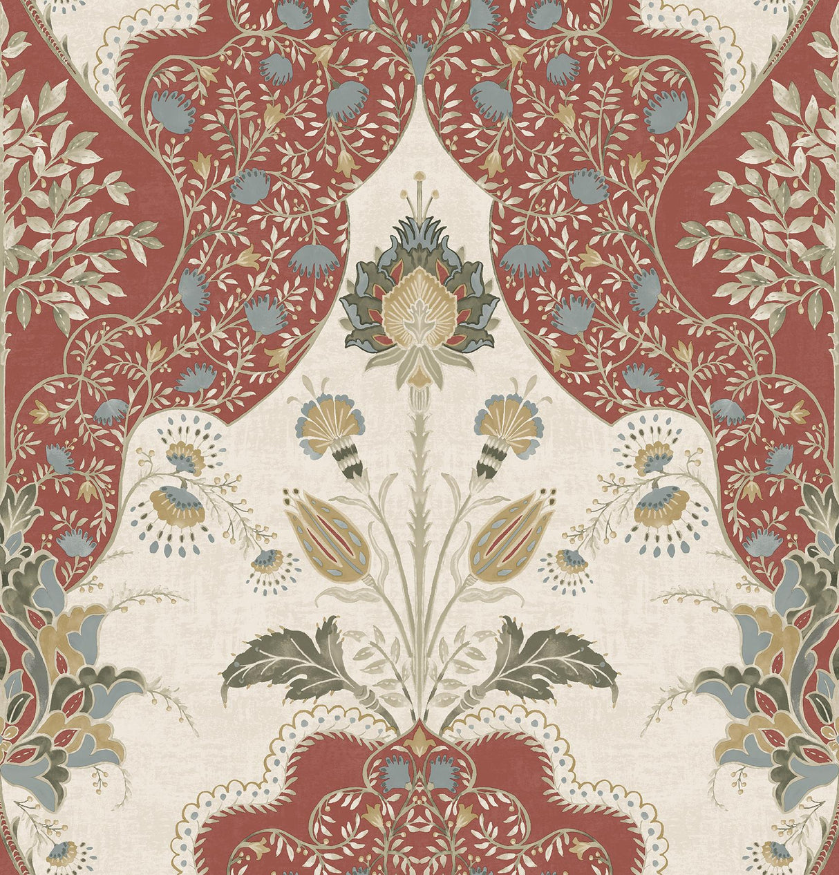 A-Street Prints Haberdashery Auden Ruby Wallpaper