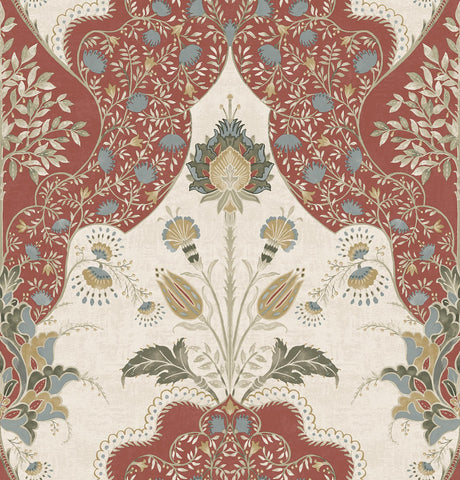 A-Street Prints Haberdashery Auden Ruby Wallpaper