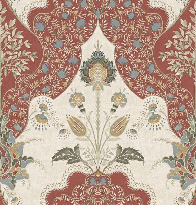 A-Street Prints Haberdashery Auden Ruby Wallpaper