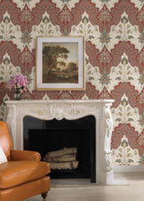 A-Street Prints Haberdashery Auden Ruby Wallpaper