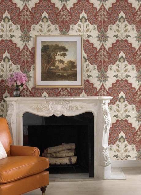 A-Street Prints Haberdashery Auden Ruby Wallpaper