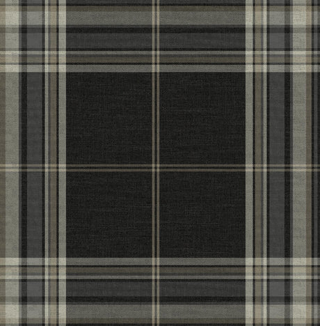 A-Street Prints Haberdashery Westley Black Wallpaper