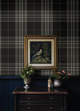 A-Street Prints Haberdashery Westley Black Wallpaper