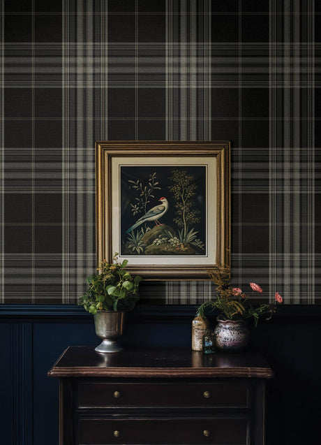 A-Street Prints Haberdashery Westley Black Wallpaper