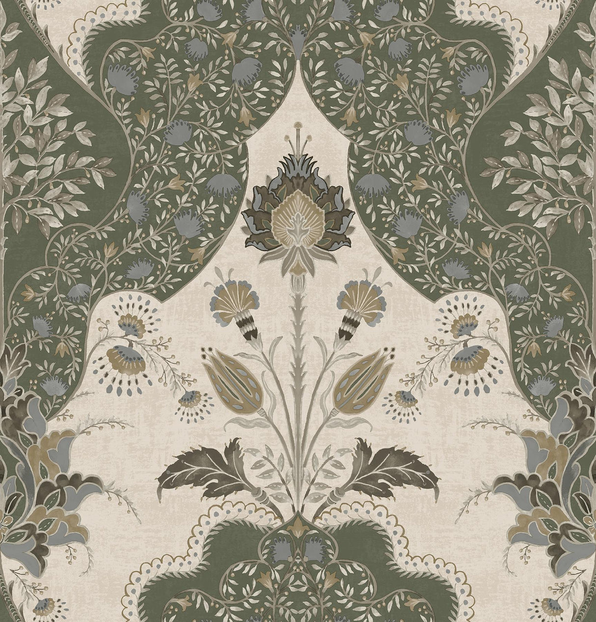 A-Street Prints Haberdashery Auden Green Wallpaper