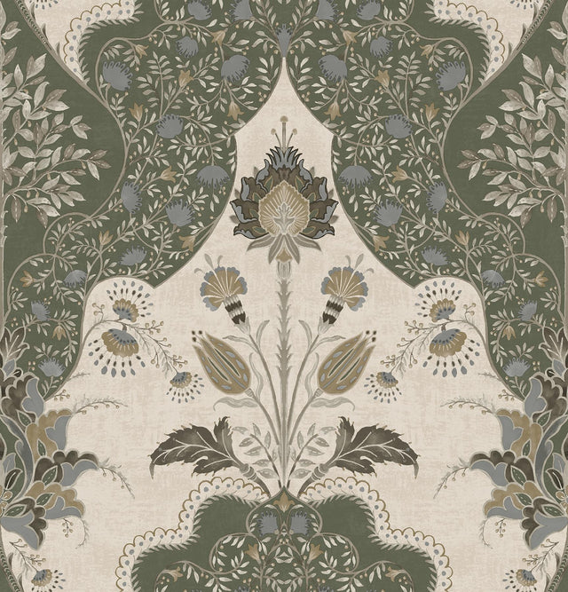 A-Street Prints Haberdashery Auden Green Wallpaper