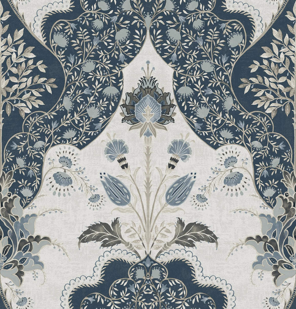 A-Street Prints Haberdashery Auden Dark Blue Wallpaper