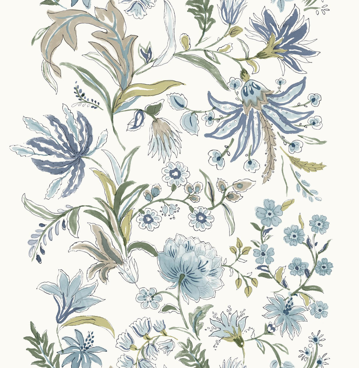 A-Street Prints Haberdashery Teonna Blue Wallpaper