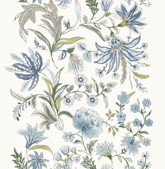 A-Street Prints Haberdashery Teonna Blue Wallpaper