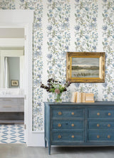 A-Street Prints Haberdashery Teonna Blue Wallpaper